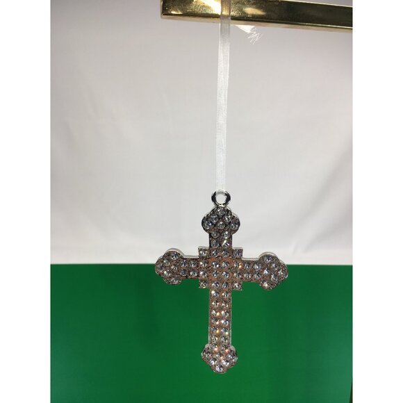Rhinestone Crystal Cross Pendant Hanging Ornament Religious Gift - Picture 7 of 14